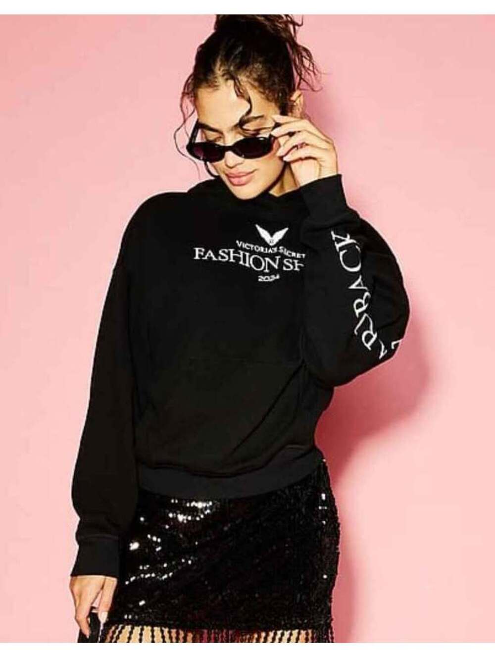 Official Victoria's Secret Fashion Show 2024 Hoodie Embroidered Angel Wings Sz L